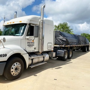 Flatbed Lumber Tarp Heavy Duty 27′ x 24′ – 18 oz Vinyl Coated Polyester – 3 Rows D-Rings