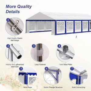 40’×20’ White Waterproof Heavy Duty Party Tent for BBQ, Weddings and multipurpose Heavy Duty Party Tent for BBQ