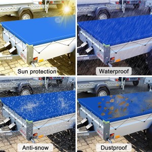 Flat Tarpaulin 208 x 114 x 10 cm Trailer Cover PVC Waterproof and Tear-Resistant Tarpaulin7