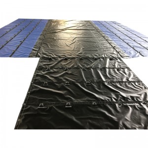 24’*27’+8′x8′ Heavy Duty Vinyl Waterproof Black Flatbed Lumber Tarp Truck Cover