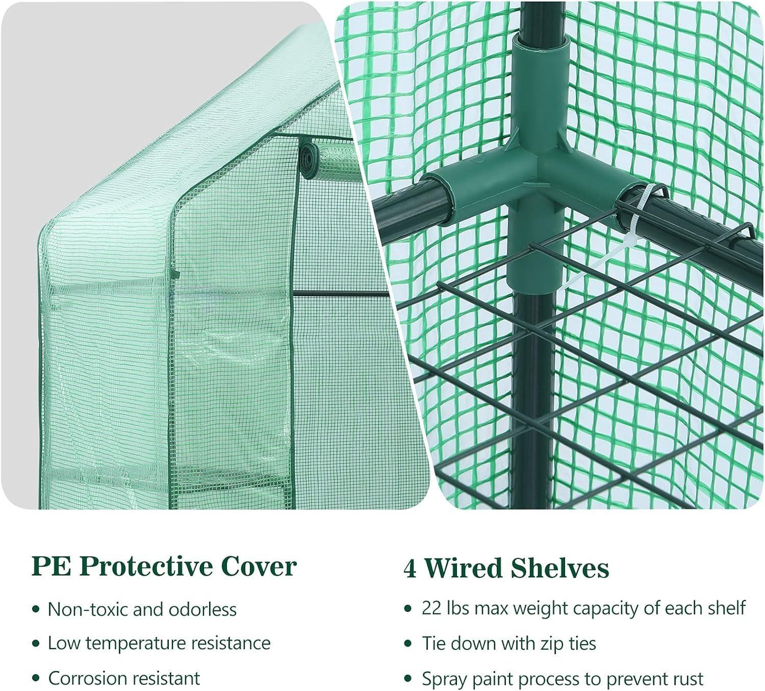 3 Tier 4 Wired Shelves Indoor and Outdoor PE Greenhouse 4
