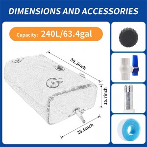 240 L / 63.4gal Large Capacity Foldable Water Storage Bag Large Capacity Foldable Water Storage Bag   