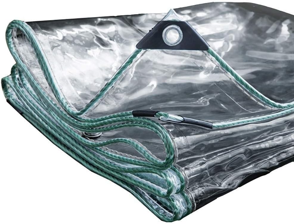 6' x 8' Clear Vinyl Tarp Super Heavy Duty 20 Mil Transparent Waterproof PVC Tarpaulin with Brass Grommets 1