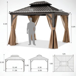 10×12ft Double Roof Hardtop Gazebo Manufacturer 10×12ft Double Roof Hardtop Gazebo Manufacturer-sizes